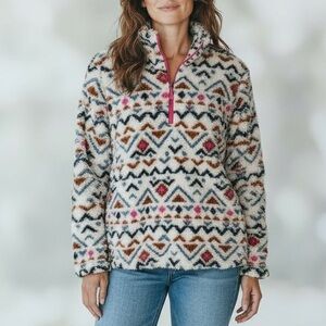 Aztec cozy fleece top